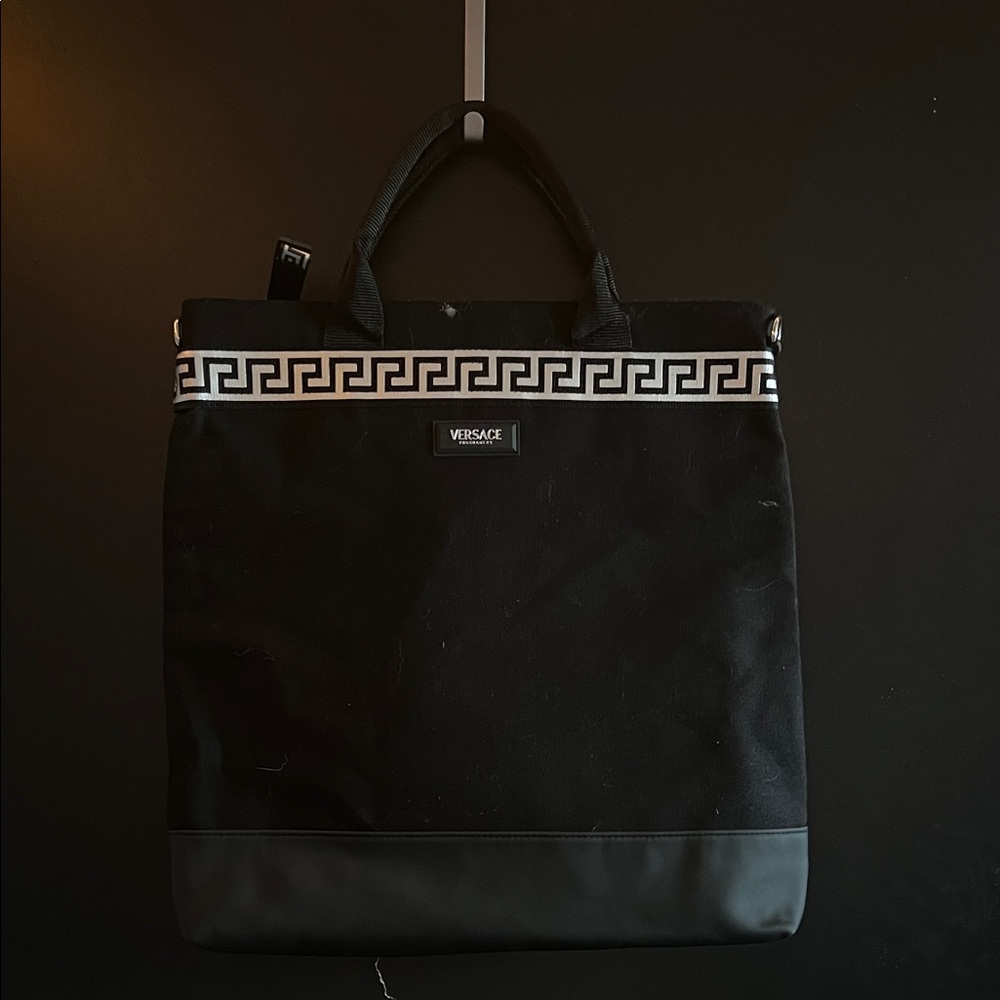 Versace Black and Silver Laptop Bag